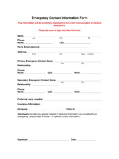 Emergency Contact Information Form - Wayne State University