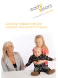 Choosing Childcare and Early Education: Information for ...