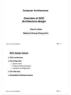 Overview of SOC Architecture design