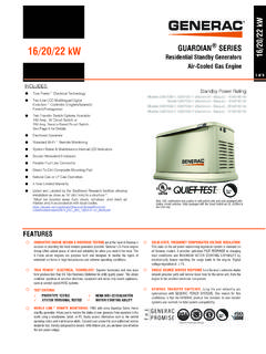 16/20/22 kW GUARDIAN - Generac Power Systems