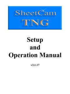 Setup and Operation Manual - sheetcam.com