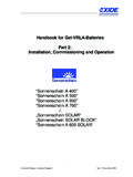 Handbook for Gel-VRLA-Batteries Part 2: Installation ...