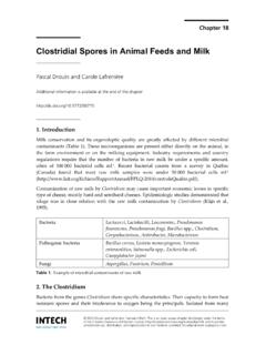 Clostridial Spores in Animal Feeds and Milk - InTech - Open
