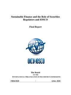 FR04/2020 Sustainable Finance and the Role of ... - IOSCO
