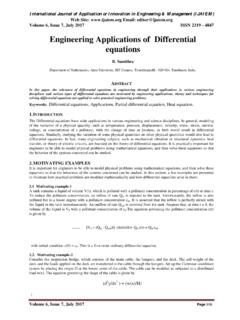 Engineering Applications of Differential equations