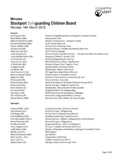 Minutes Stockport Safeguarding Children Board