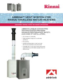 UBBINK™ VENT SYSTEM FOR RINNAI TANKLESS WATER …