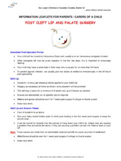 POST CLEFT LIP AND PALATE SURGERY - Our …