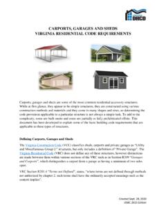 CARPORTS, GARAGES AND SHEDS VIRGINIA RESIDENTIAL …