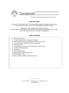 ARIZONA DEPARTMENT OF HEALTH SERVICES - Zarephath