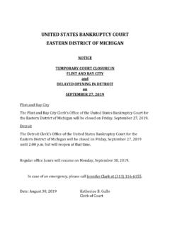 UNITED STATES BANKRUPTCY COURT EASTERN DISTRICT …