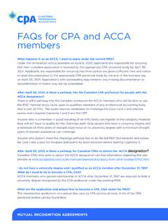 FAQs for CPA and ACCA members