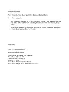 Real Email Samples From Concorde Hotel …
