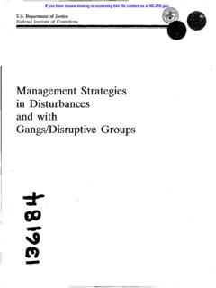 Management Strategies in Disturbances and with Gangs ...