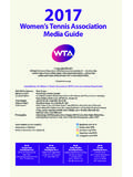 Women’s Tennis Association Media Guide