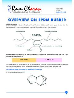 OVERVIEW ON EPDM RUBBER - Ramcharan