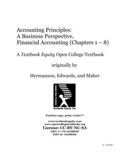Accounting Principles:A Business Perspective,Financial ...