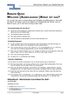 Berufe-Quiz W (A -)B - land-der-woerter.de