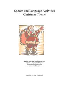 Speech and Language Activities Christmas Theme
