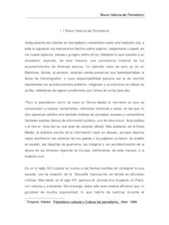 1.1 Breve Historia del Periodismo - Universidad de las ...