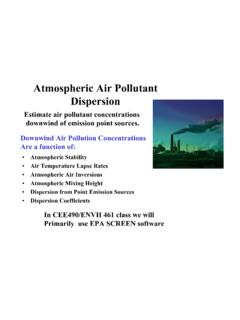 Atmospheric Air Pollutant Dispersion