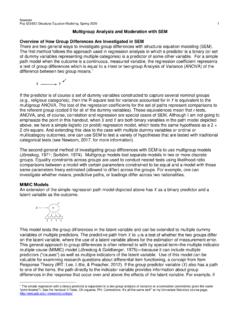 Multigroup Analysis and Moderation with SEM Overview of ...