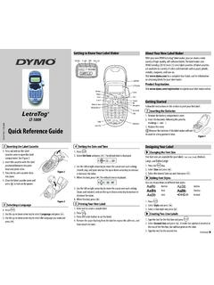 Quick Reference Guide - DYMO