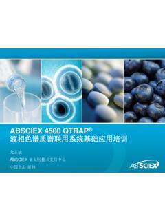 ABSCIEX 4500 QTRAP 液相色谱质谱联用系统基础应用培训