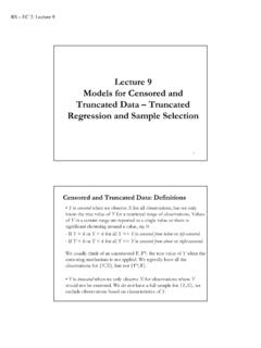 Lecture 9 Models for Censored and Truncated Data ...