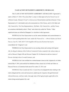 CLASS ACTION SETTLEMENT AGREEMENT AND RELEASE