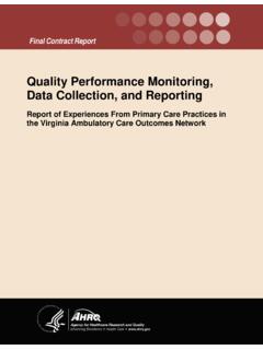 Quality Performance Monitoring, Data Collection, and …