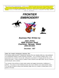 FRONTIER EMBROIDERY - Nevada Small Business …