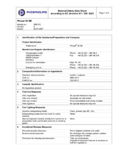 PHOSPHOLIPID Material Safety Data Sheet …