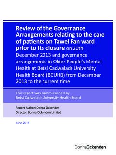 Review of the Governance Arrangements relating to the care ...