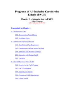 Programs of All-Inclusive Care for the Elderly (PACE)