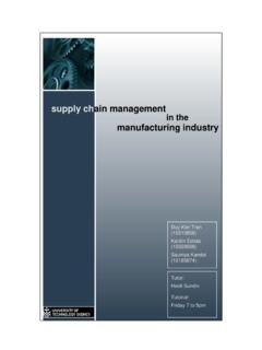 supply chain management in the manufacturing industry