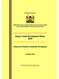 Kenya National Development Youth Policy Final