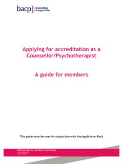 Applying for accreditation as a Counsellor/Psychotherapist ...