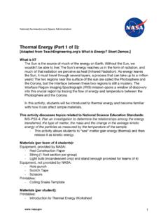 Thermal Energy (Part 1 of 3) - NASA