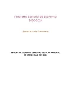 Programa Sectorial de Econom&#237;a 2020-2024 - Gob