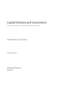 Capital Markets and Investments - Columbia University