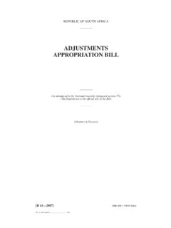 ADJUSTMENTS APPROPRIATION BILL - National Treasury
