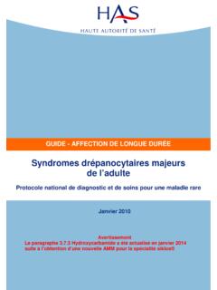 Syndromes dr&#233;panocytaires majeurs de l’adulte