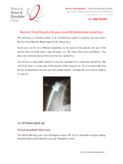 Reverse Total Shoulder Replacement Rehabilitation …