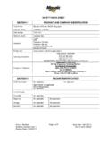 SAFETY DATA SHEET PRODUCT AND COMPANY …