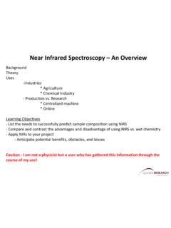 Near Infrared Spectroscopy – An Overview