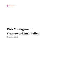 Risk Management Framework and Policy