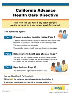 California Advance Health Care Directive