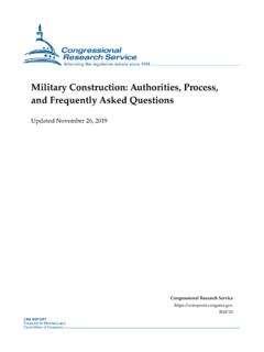 Military Construction: Authorities, Process, and ...