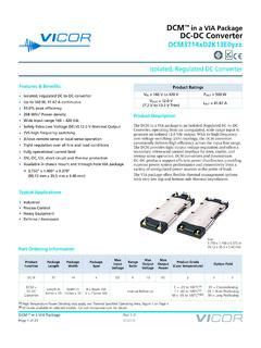 DCM in a VIA Package DC-DC Converter - Vicor
